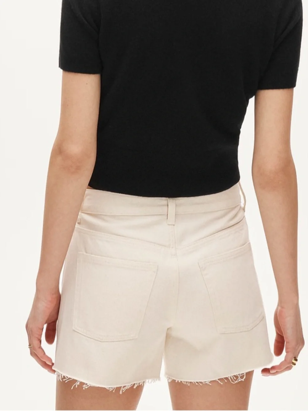 J crew Mid-rise A-line denim short in ecru